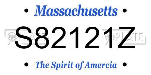 S82121Z Massachusetts License Plate