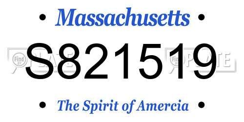 S821519 Massachusetts License Plate