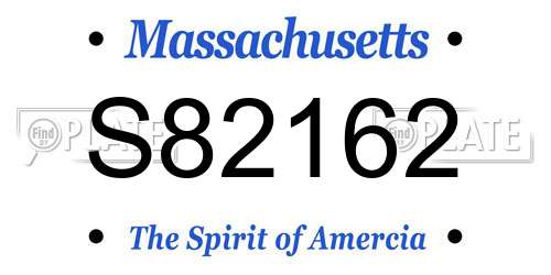 S82162 Massachusetts License Plate