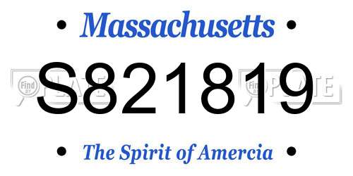 S821819 Massachusetts License Plate