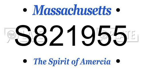 S821955 Massachusetts License Plate