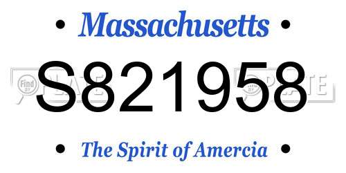 S821958 Massachusetts License Plate