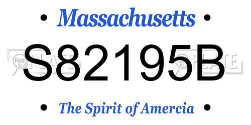 S82195B Massachusetts License Plate