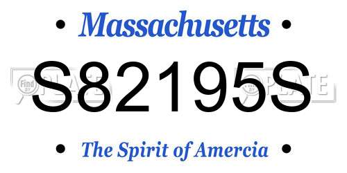 S82195S Massachusetts License Plate