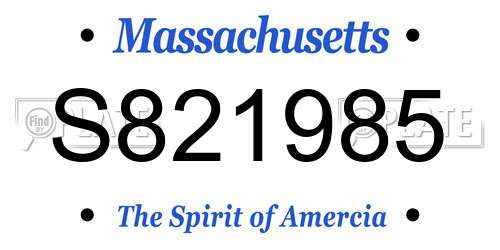 S821985 Massachusetts License Plate