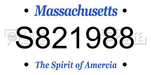 S821988 Massachusetts License Plate