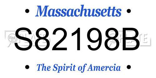 S82198B Massachusetts License Plate