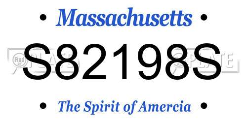 S82198S Massachusetts License Plate