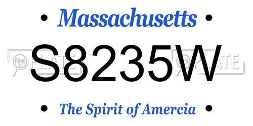 S8235W Massachusetts License Plate
