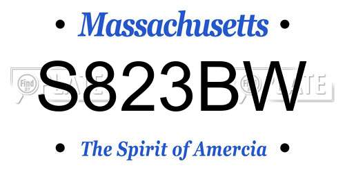 S823BW Massachusetts License Plate