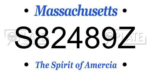 S82489Z Massachusetts License Plate