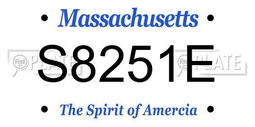 S8251E Massachusetts License Plate