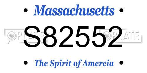 S82552 Massachusetts License Plate