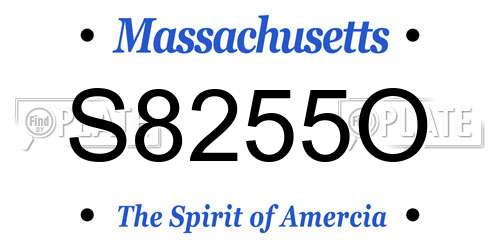 S8255O Massachusetts License Plate