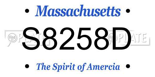 S8258D Massachusetts License Plate