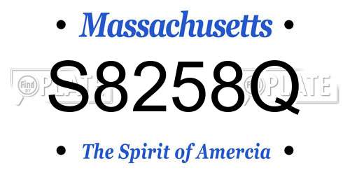 S8258Q Massachusetts License Plate