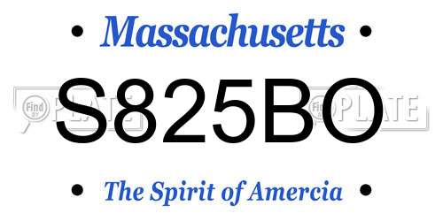 S825BO Massachusetts License Plate