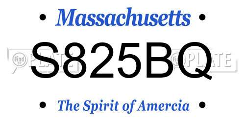 S825BQ Massachusetts License Plate
