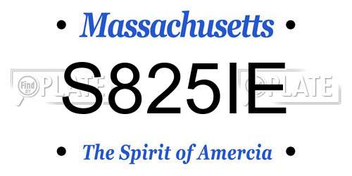 S825IE Massachusetts License Plate