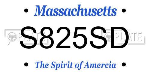 S825SD Massachusetts License Plate