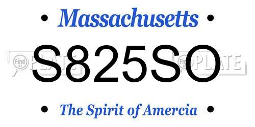 S825SO Massachusetts License Plate