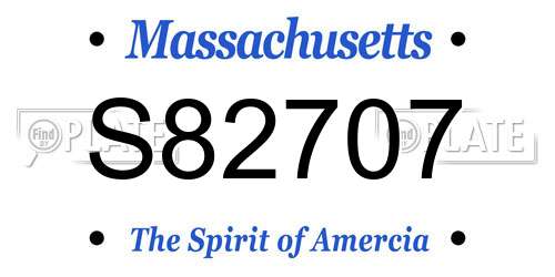 S82707 Massachusetts License Plate