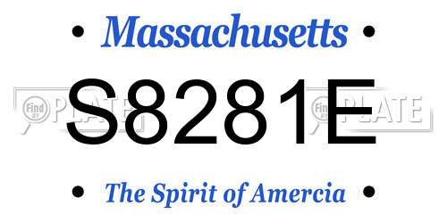 S8281E Massachusetts License Plate