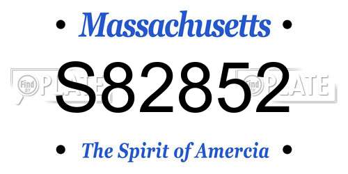 S82852 Massachusetts License Plate