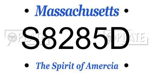 S8285D Massachusetts License Plate