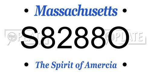 S8288O Massachusetts License Plate