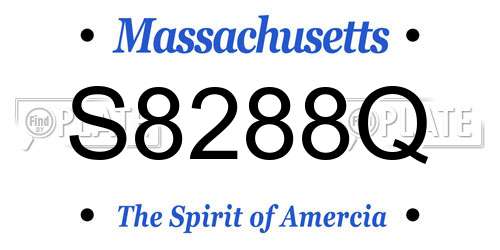 S8288Q Massachusetts License Plate