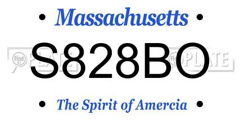 S828BO Massachusetts License Plate