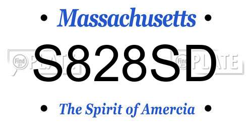 S828SD Massachusetts License Plate