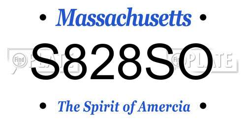 S828SO Massachusetts License Plate