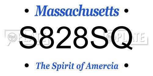 S828SQ Massachusetts License Plate