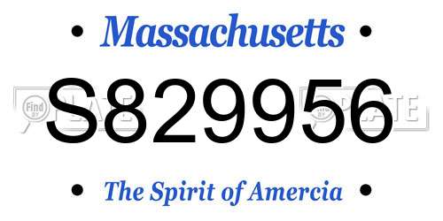 S829956 Massachusetts License Plate
