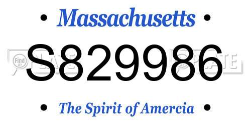 S829986 Massachusetts License Plate