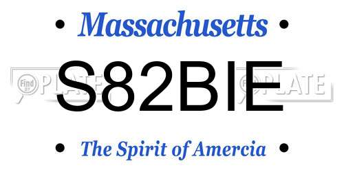 S82BIE Massachusetts License Plate