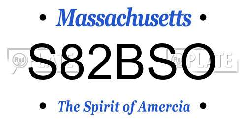 S82BSO Massachusetts License Plate