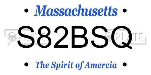 S82BSQ Massachusetts License Plate