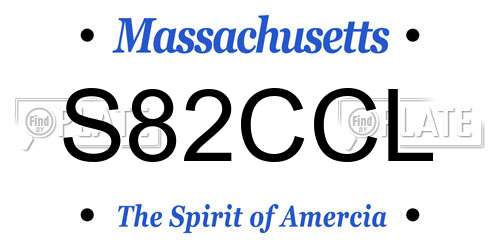 S82CCL Massachusetts License Plate