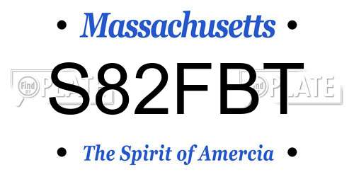 S82FBT Massachusetts License Plate