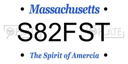 S82FST Massachusetts License Plate