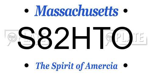 S82HTO Massachusetts License Plate