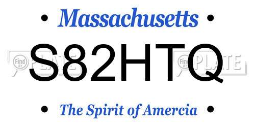 S82HTQ Massachusetts License Plate