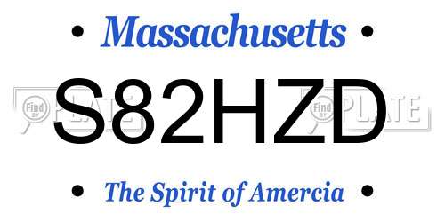 S82HZD Massachusetts License Plate