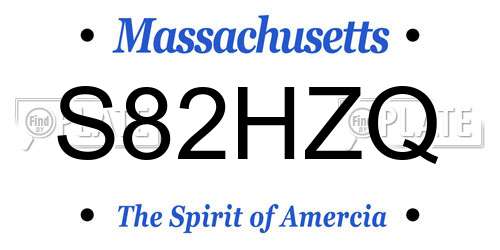 S82HZQ Massachusetts License Plate