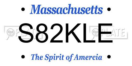 S82KLE Massachusetts License Plate