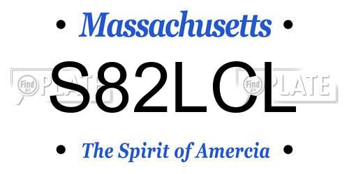 S82LCL Massachusetts License Plate