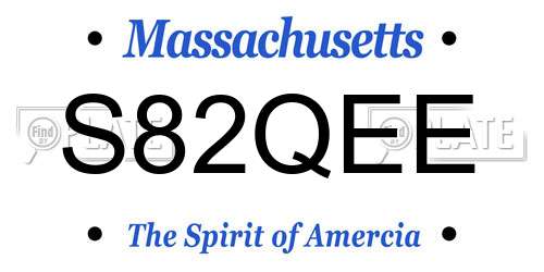 S82QEE Massachusetts License Plate